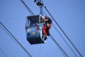 Koelner Seilbahn Gondel blieb haengen Koeln Linksrheinisch P346